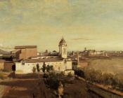 Rome, the Trinita dei Monti - View from the Villa Medici - 让·巴蒂斯特·卡米耶·柯罗